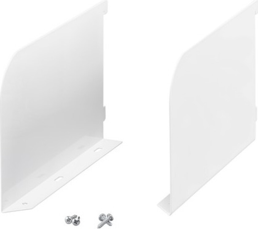 Elfa 25 hyllegavel 2-pk Knekter for å montere melaminhyller. Har en gavel, som gjør at det er integrert bokstøtte i knekten.