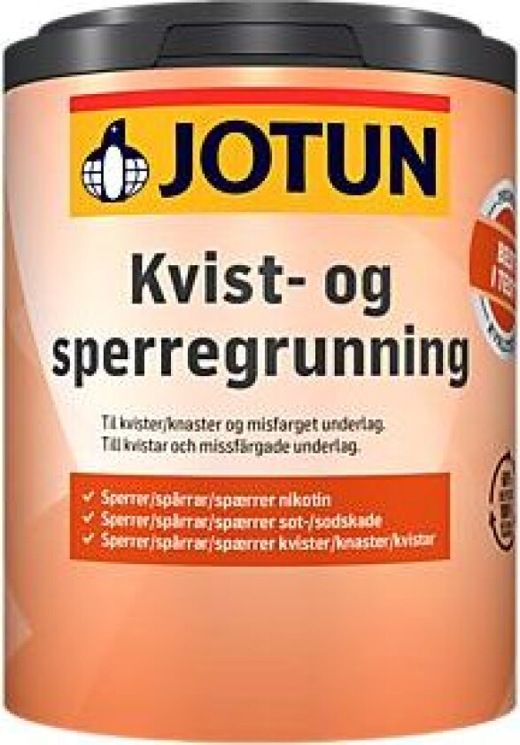 Bilde av Jotun kvist-og sperregrunn 2,7 l Vanntynnet sperrende grunning basert på modifisert epoksyharpiks til innendørs bruk.