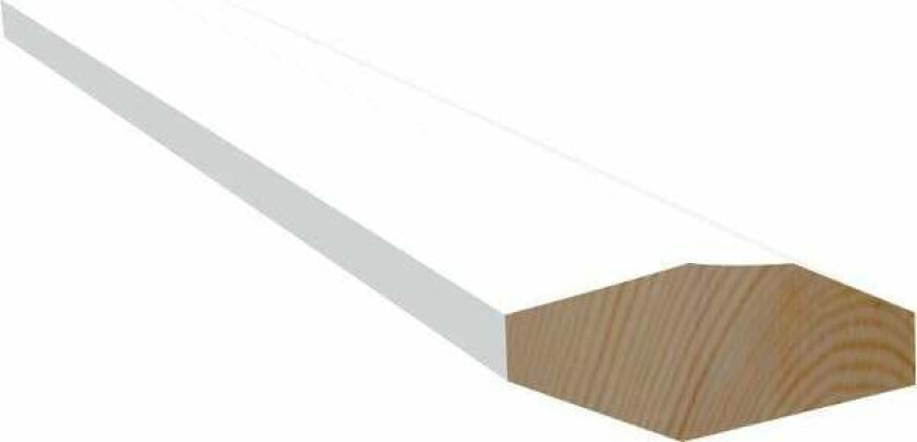 14x40x4400 Taklist Taklist i malt furu som skjuler overgangen mellom tak og vegg.