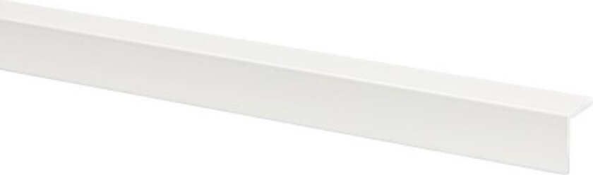 Vinkellist 15x015x2000mm, aluminium, hvitlakkert Vinkellisten brukes primært til å beskytte utvendige hjørner.
