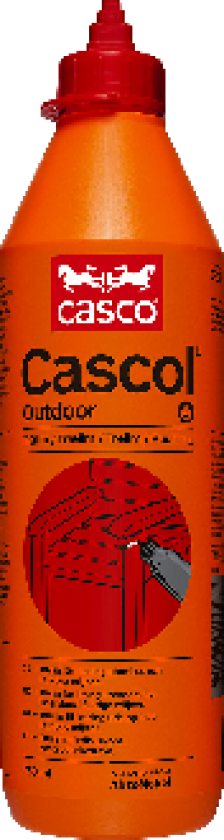 Trelim Cascol outdoor Et sterkt og fuktbestandig trelim til bruk utendørs. Limet gir en hard fargeløs fuge.