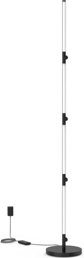 Linq smart flesibel gulv/vegglampe 24W m/fjernkontroll og appstyring - Svart