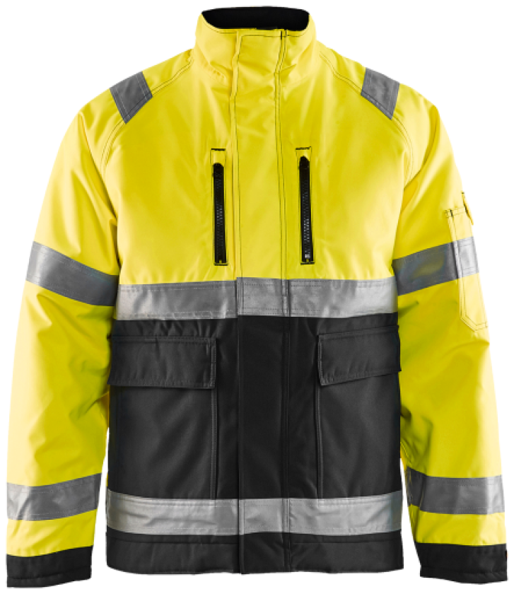 Hivis vinterjakke gul/svart xl