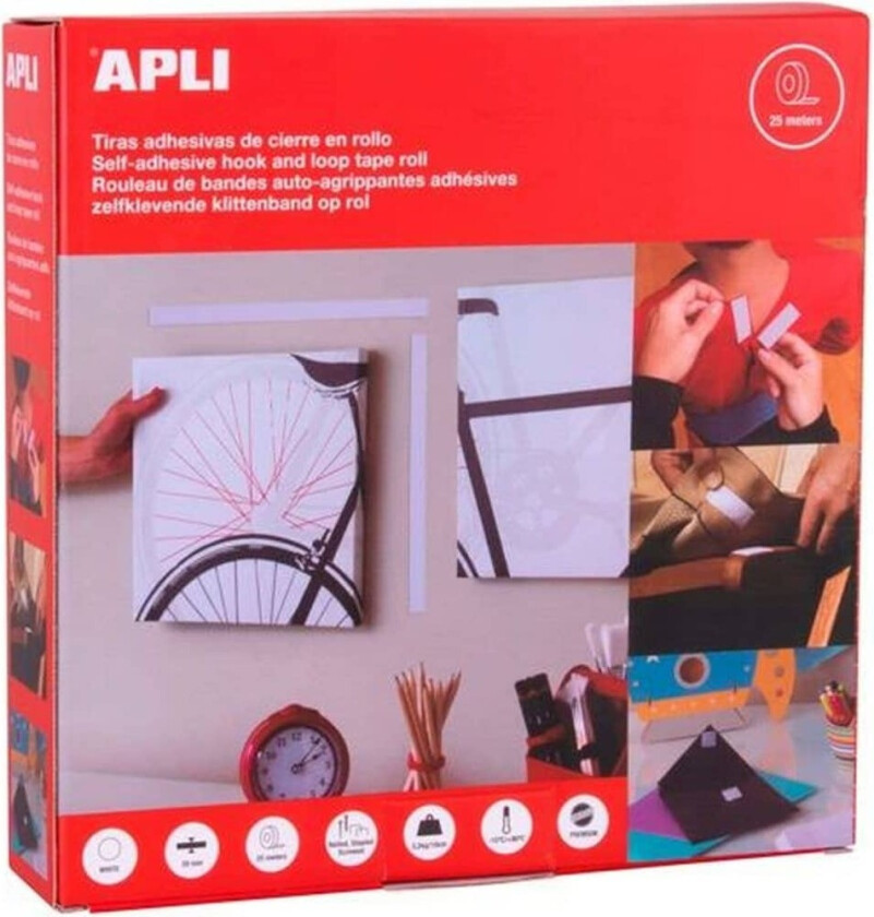 Dobbeltsidig Tape Apli Hvit 10 kg 20 mm x 25 m