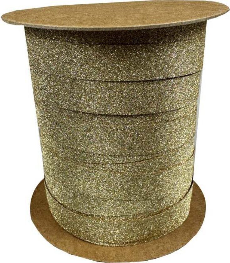 Gavebånd 20m x 10mm Gull Glitter