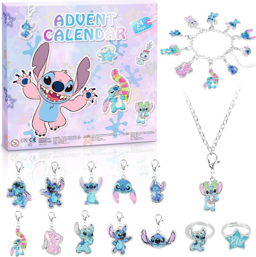 2025 Adventskalender 24-dagers Juleadventskalender Armbånd 2025 for Anime Stitch-elskere Jule Nedtellingskalender DIY Smykkefremstillingssett Gave