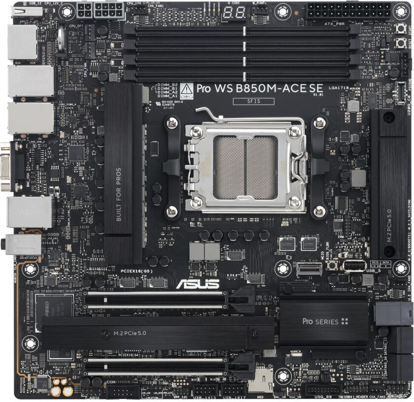 PRO WS B850M-ACE SE Hovedkort - AM5, AMD, Micro ATX, 4xDDR5