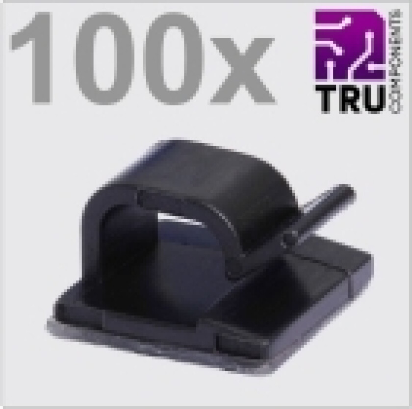 TRU COMPONENTS T24CA020 Kabelclips Selvklæbende TC-12888436 Bundt-Ø-område 1 til 7 mm Sort 100 stk