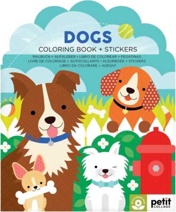 Dogs Coloring Book + Stickers