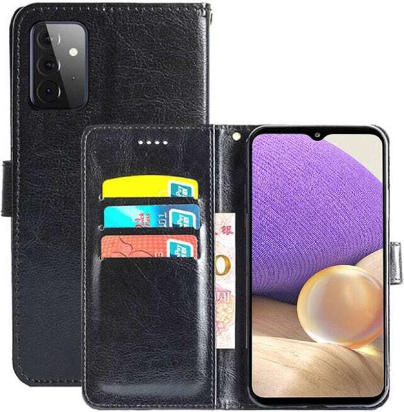 Lommebokdeksel 3-kort Samsung Galaxy A32 5G : Farge - Svart