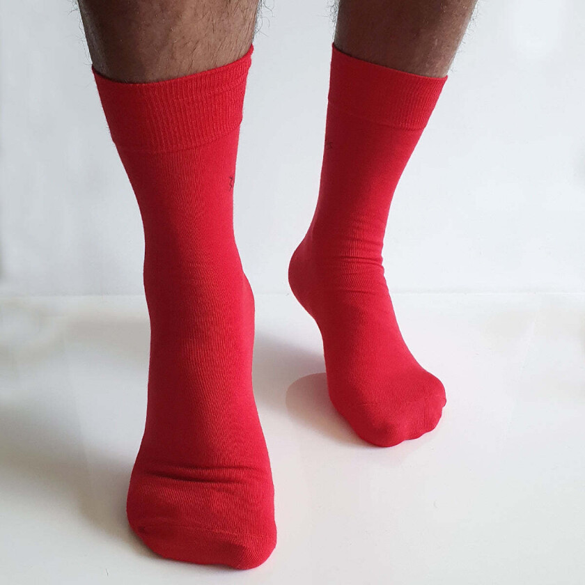 Røde og sorte bomull dressokker