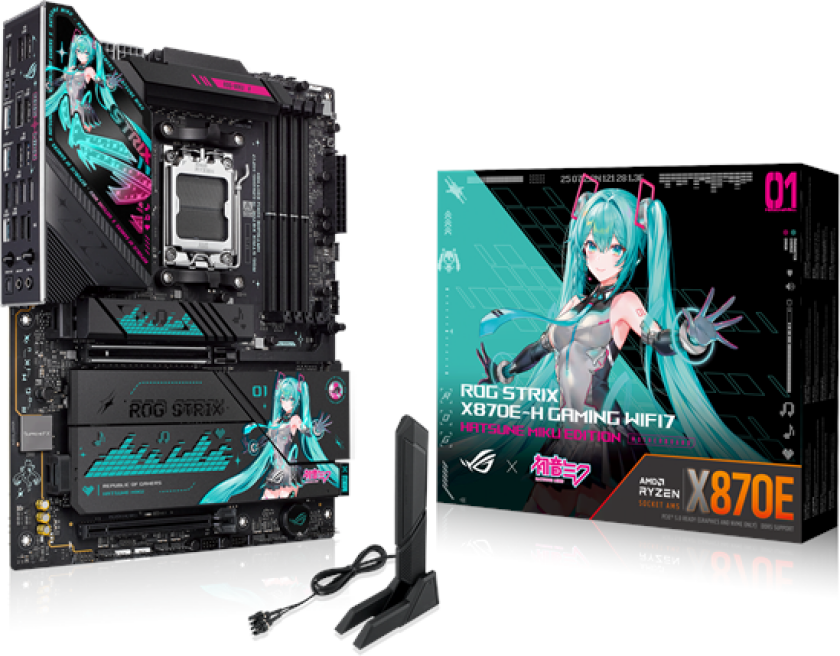 ROG STRIX X870E-H GAMING MIKU WIFI7 Hovedkort - AMD X870E - AMD AM5 socket - DDR5 RAM - ATX