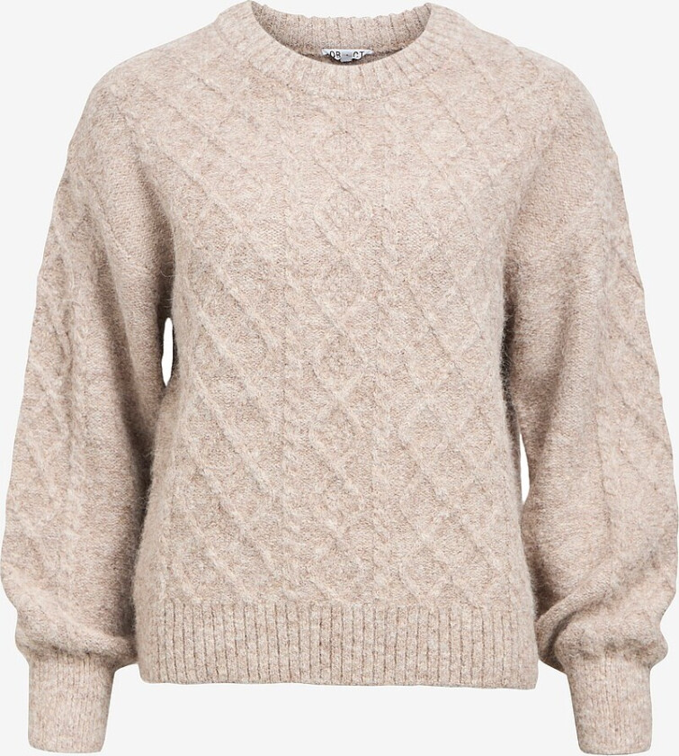 Pullover objSaggia LO Cable Knit DI - Beige