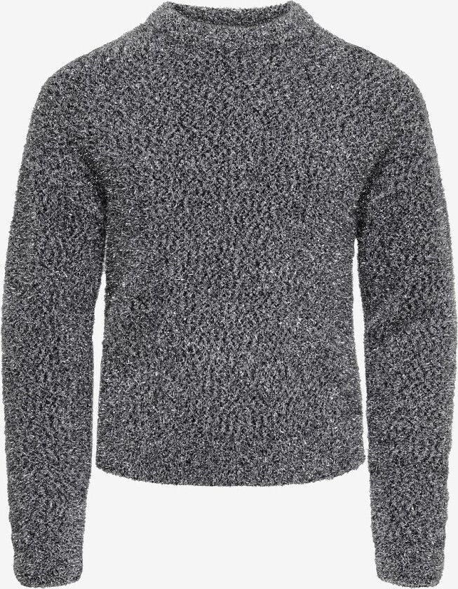 Pullover kogPiumo Glitter L/S O-neck Knt - Svart