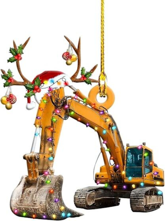 1 stk juletrepynt Hengende Dekorasjon Gave Produkt Personlig Familie Jern Brannbil, Gravemaskin, Gravemaskin Anheng Yw1