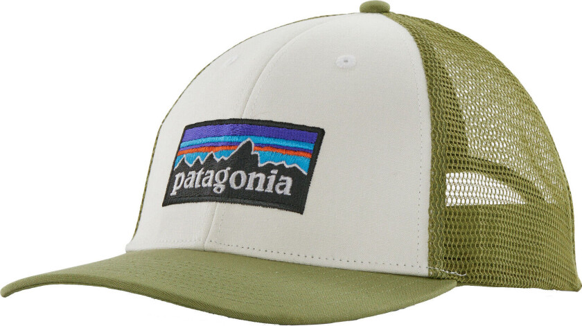 P-6 Logo Lopro Trucker Hat White W/Buckhorn Green OS