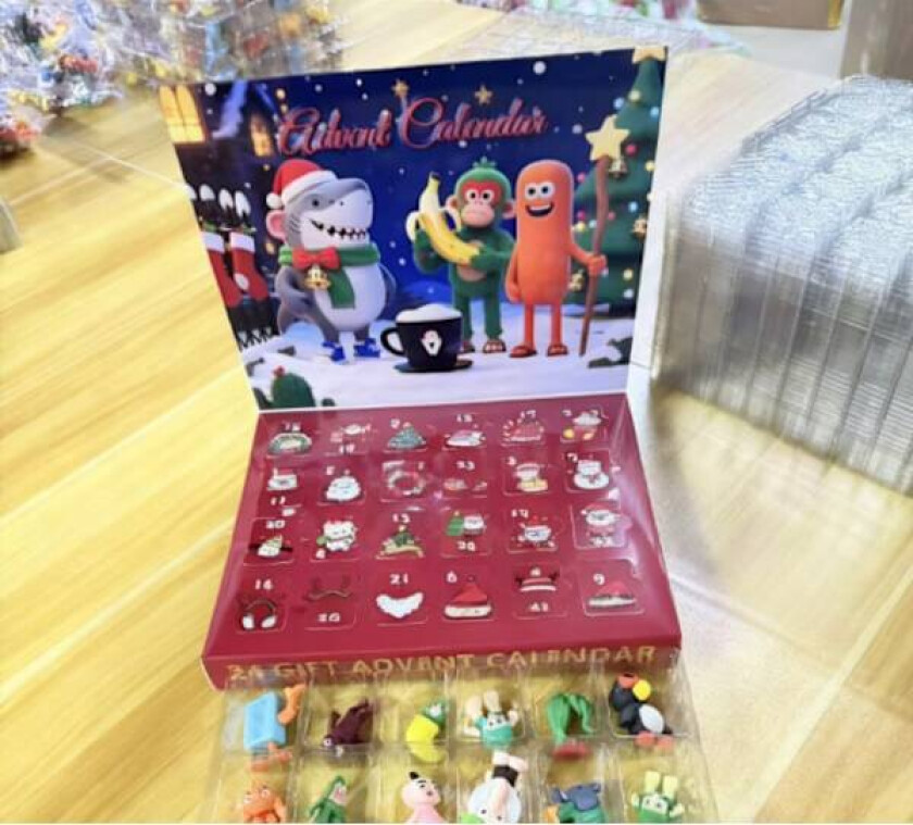 24 stk. Italiensk Stil \"Brainrot Tralalero Tralala\" Adventskalender, \"Brainrot Meme\" Haifigurer, Morsomme \"Brainrot Tung Sahur\" Figurer