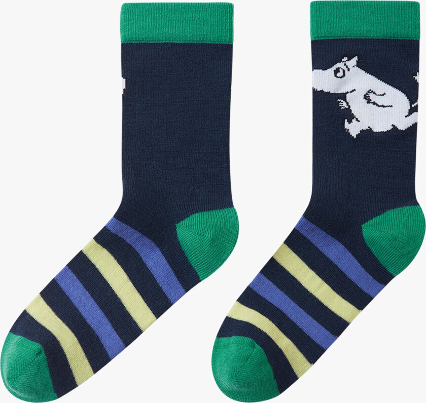 Mummitrollet Stripete Sokker Merinomix, Navy, 30-33 - Sokker - Polyamid,Merinoull