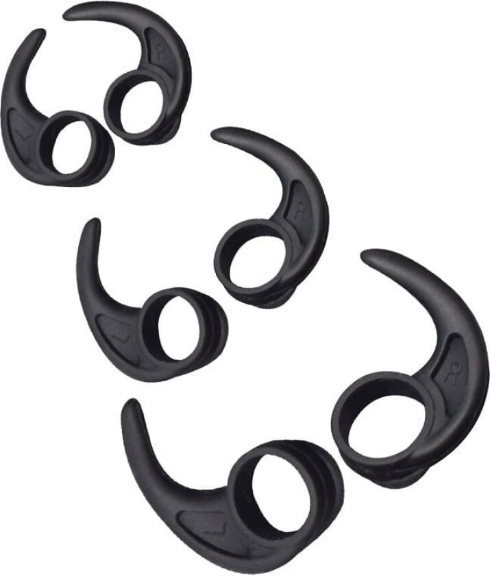 Bilde av Ørekroker i silikon 3 størrelser 3 par Sort