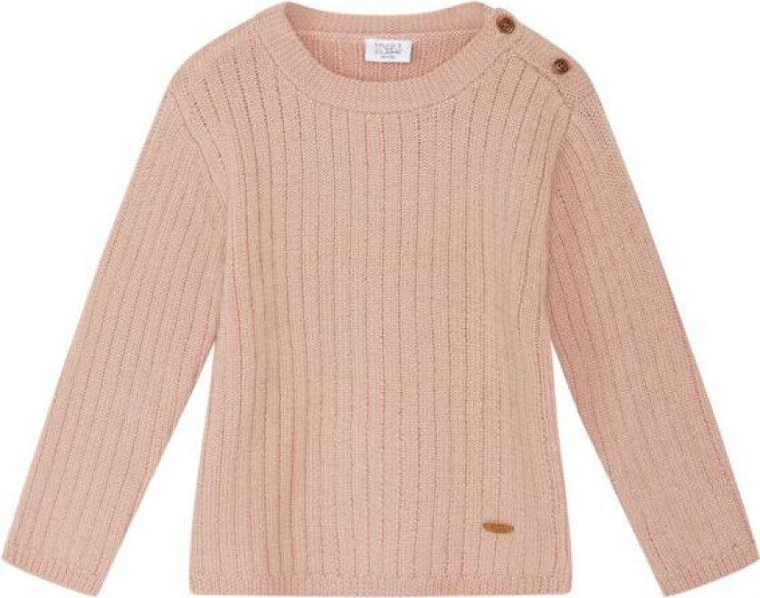 Genser Ull Ribbestrikket Rose Cloud