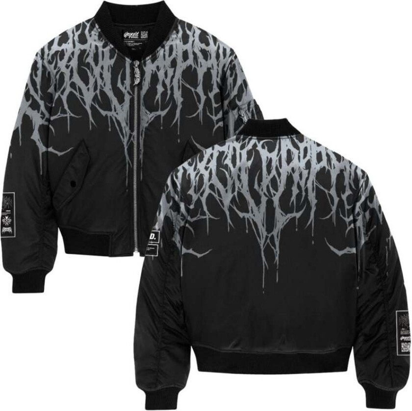 Bomber jakke - Reign Of Blood (grey) - Bomber Jacket (Acid Washed) - S til XXL - Herrer - svart-grå