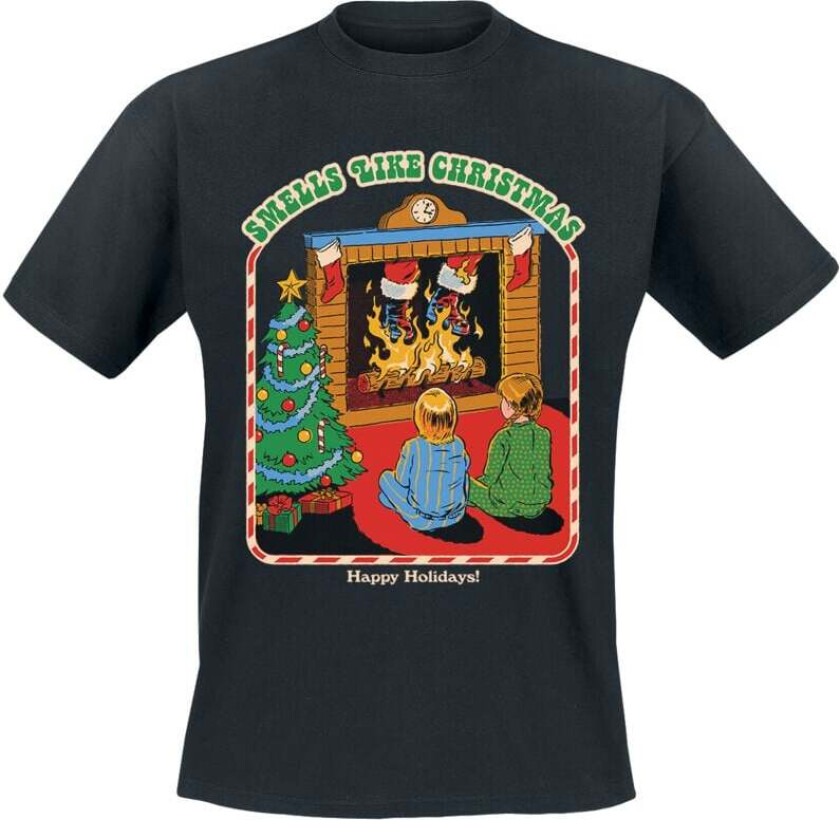 Fun T-skjorte - Smells like Christmas - M til 3XL - Herrer - svart