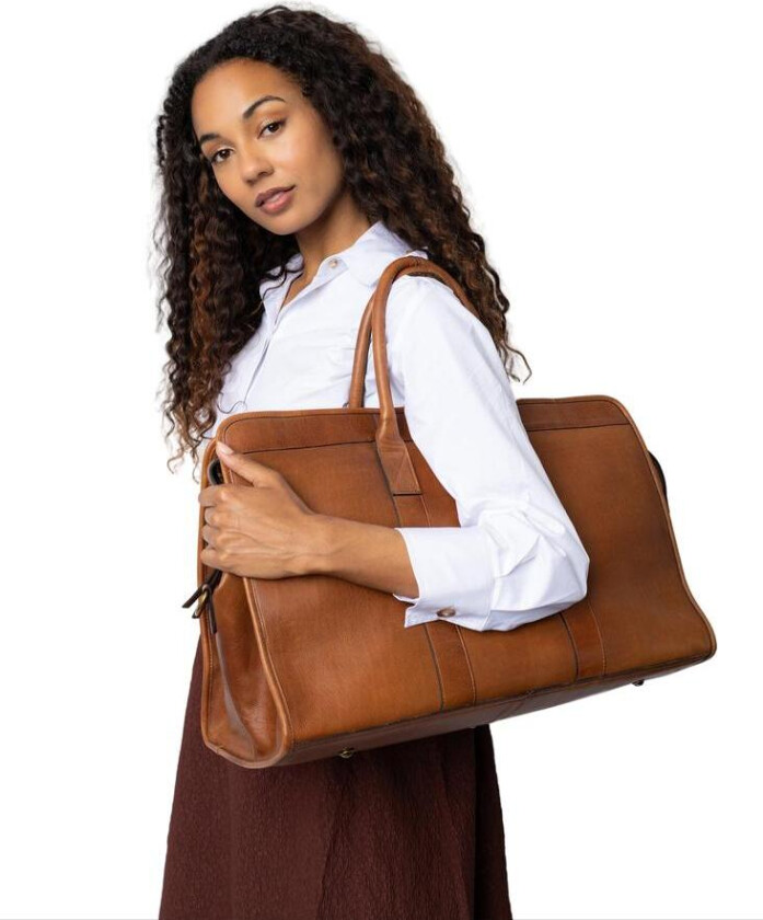 Mumi Weekend Bag i skinn Walnut