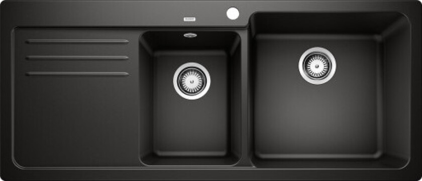 Naya 8S UX kjøkkenvask, 116x50 cm, sort