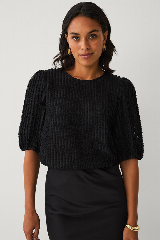 Topp med struktur - Svart