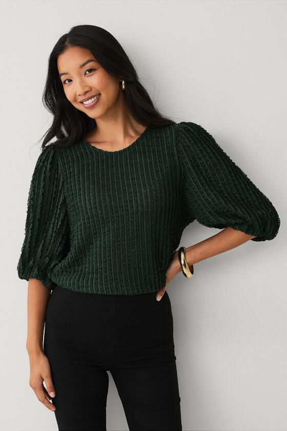 Topp med struktur - Grønn