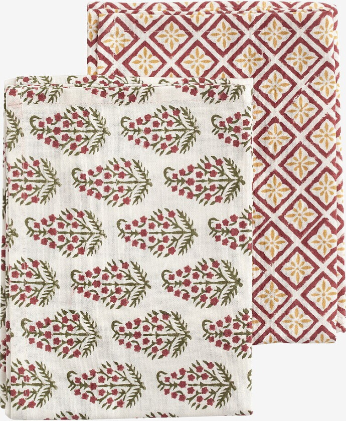 Kjøkkenhåndklær Diamond & Persian Paisley 2 stk - Rød