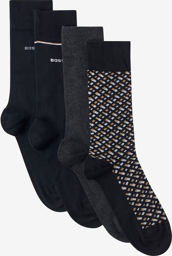 Sokker 4P RS Gift Monogram 4-pakning - Svart