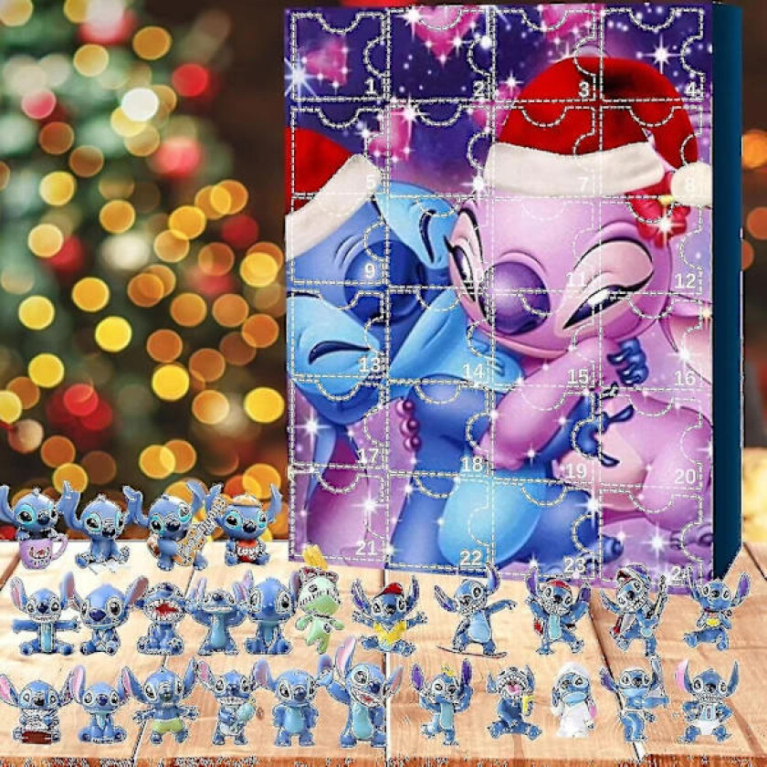 Lilo & Stitch Julekalender med 24 Tegneseriefigurer - Ornament for Nedtelling B
