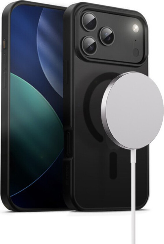 Clear MagSafe Deksel til iPhone 17 Pro Max - Svart Hybrid