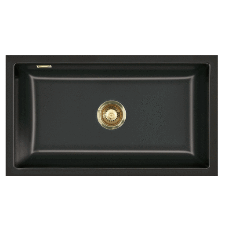 Mera 80U kjøkkenvask, 77,6x44,1 cm, matt sort