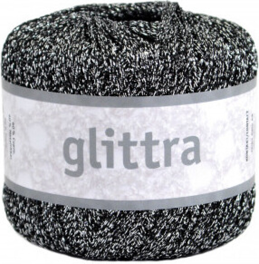 Â Järbo Glittra Garn 18103 Sølv/Sort