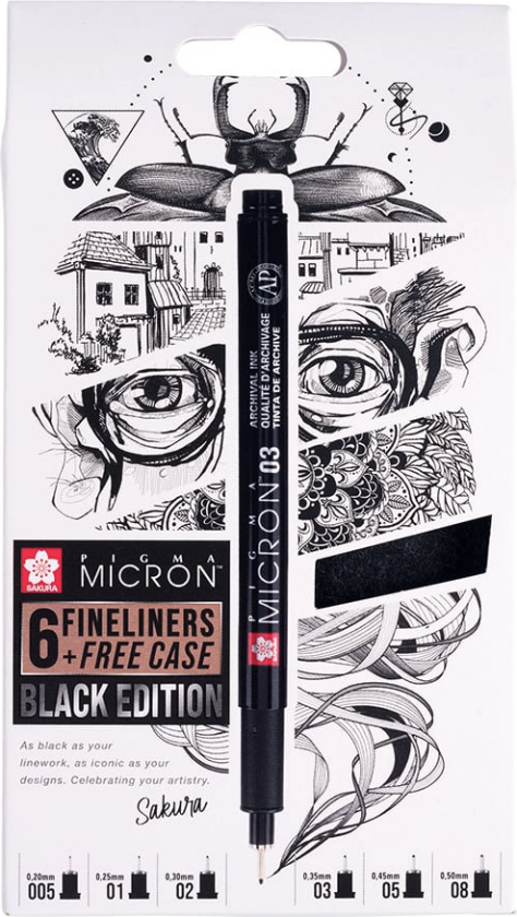 Fineliner Sakura Pigma Micron 6 + pennal