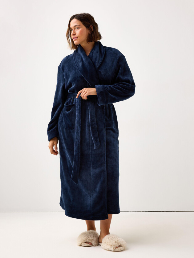 Fleece morgenkåpe