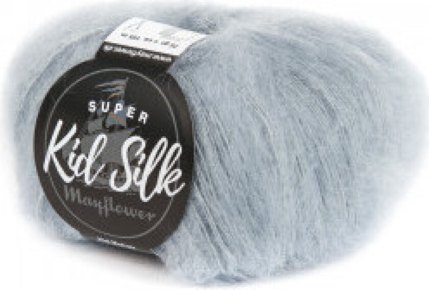 Super Kid Silk Garn Unicolor 07 Lys grå