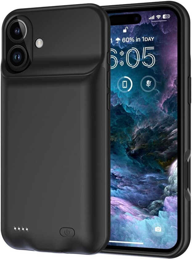 For iPhone 16 Plus 7000mAh oppladbart batterideksel Ladetui Powerbank