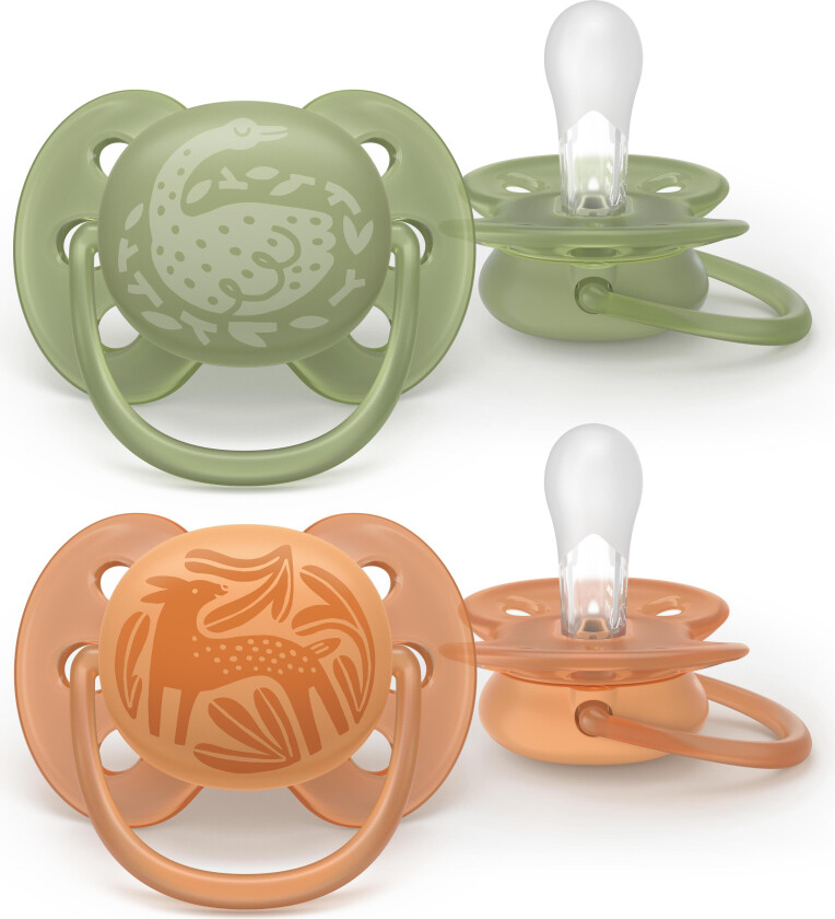 Ultra soft soother, 18+m, green/orange