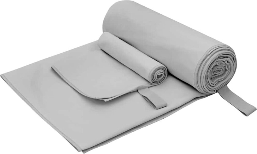 Sports håndklesett 2 pcs Grå stoff