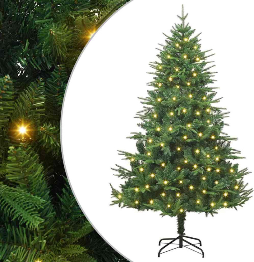 Kunstig Forhåndsopplyst Juletre grønn 180 cm PVC og PE