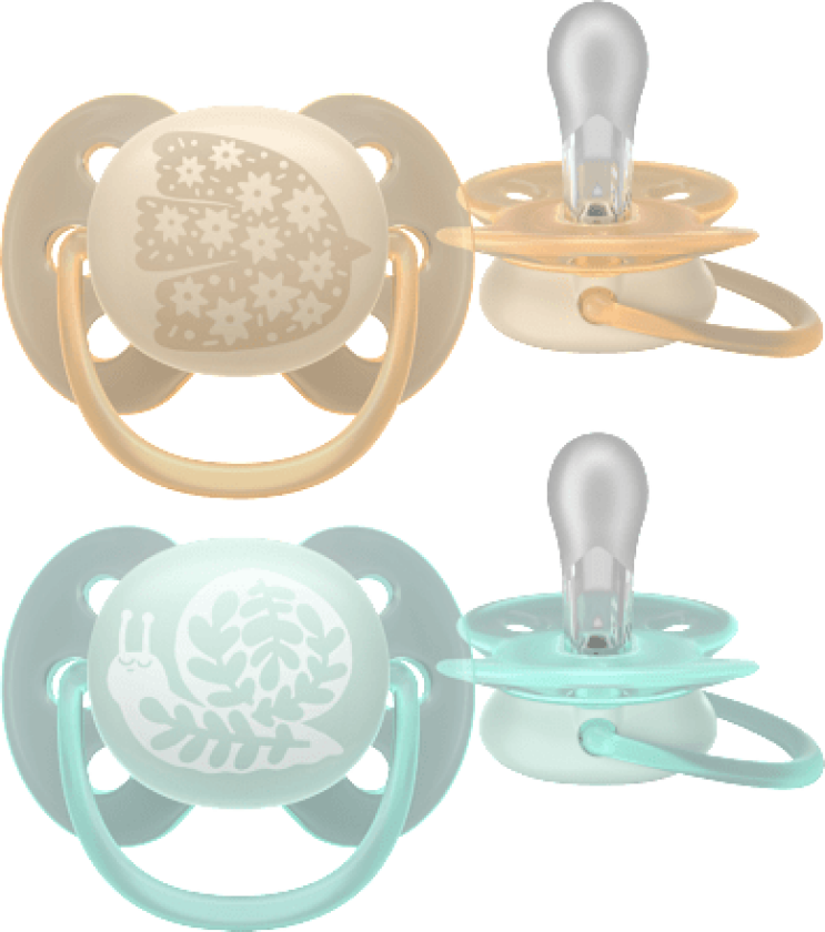 Ultra soft soother, 0-6m, Light yellow/light green