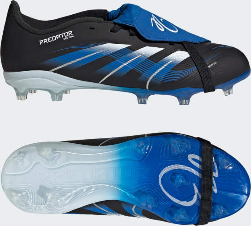 Predator League Fold-over Tongue FG/AG Jude Bellingham - Svart/Fottøy Hvit/Blå Barn, størrelse 28½