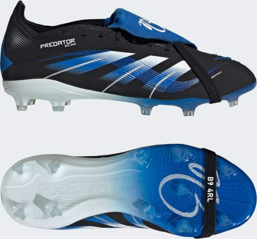 Predator Elite Fold-over Tongue FG Jude Bellingham - Svart/Fottøy Hvit/Blå Barn - Gress (FG), størrelse 33