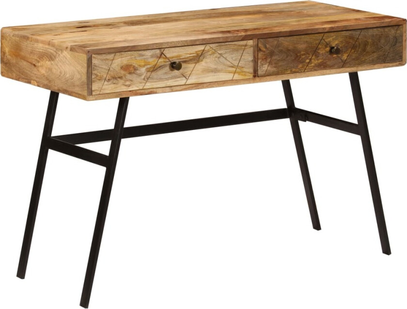 Skrivebord med skuffer heltre mango 110x50x76 cm