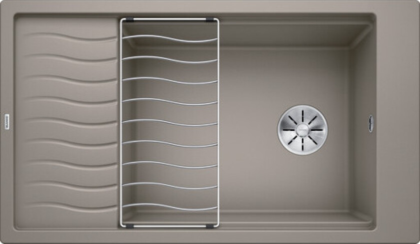 Elon XL 8S UX kjøkkenvask, 86x50 cm, beige