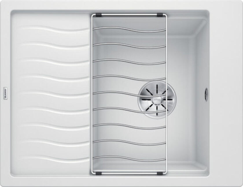 Elon 45S UX kjøkkenvask, 65x50 cm, hvit