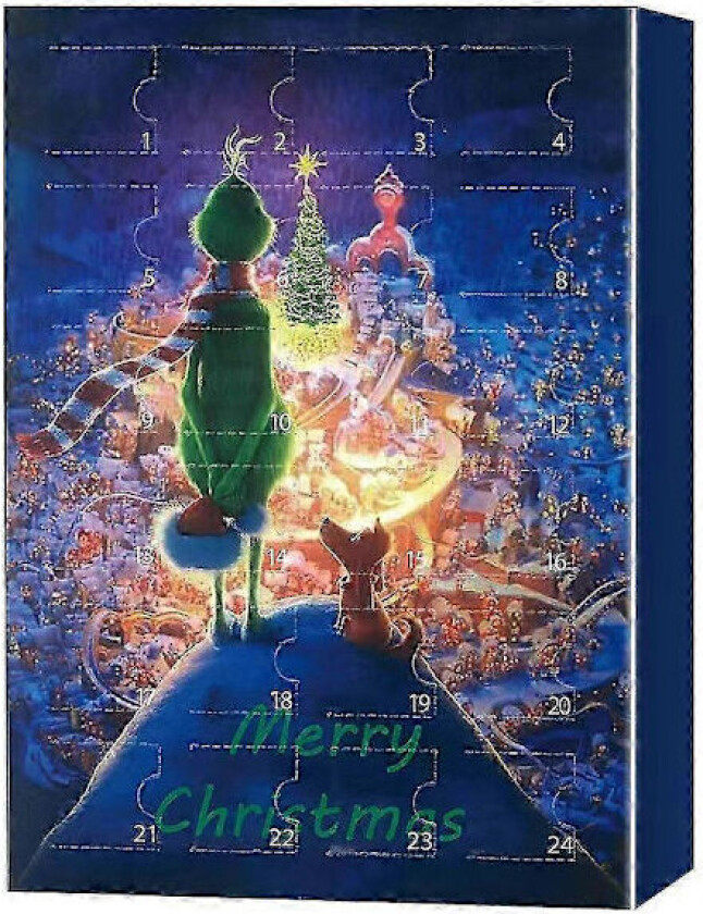 2025 Julekalender Grinch Julekalender Jule Blindboks 24 Gaver Grønt Monster Nedtelling Halloween Blindboks